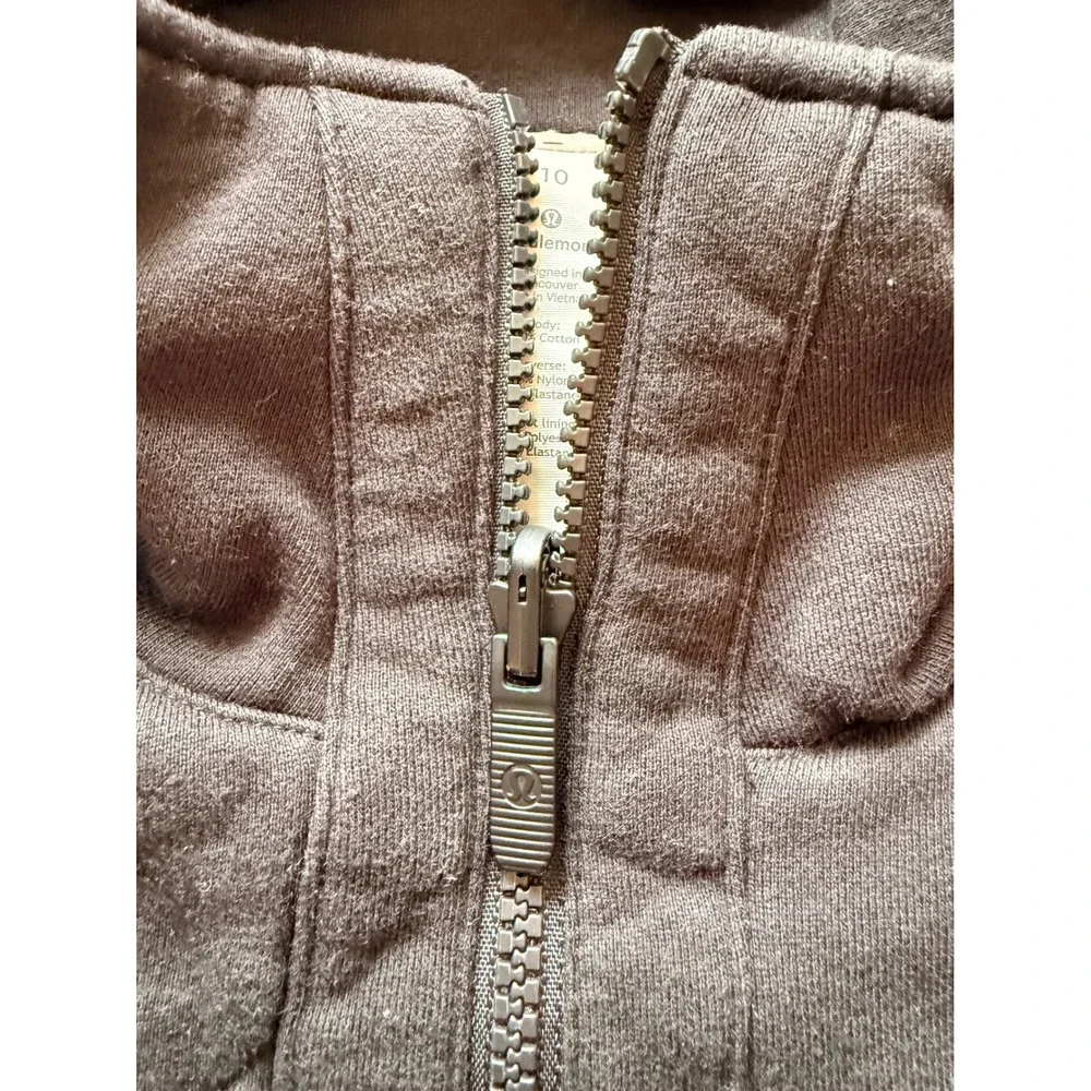 Lululemon Black Quilted Full Zip Mock Neck Jacket Women Size 10 - Picture 4 of 11